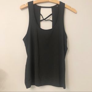 Black Criss Cross Open Back Tank